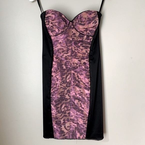 Bebe size XS ruched taffeta dress NWT - Picture 2 of 16